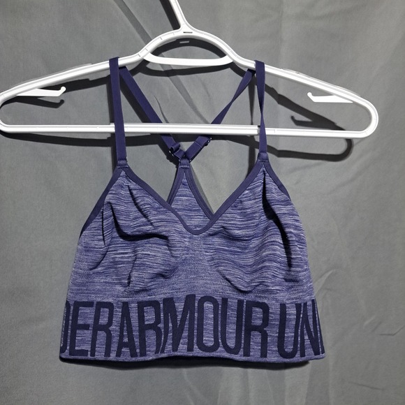 Under Armour Other - Under Armour‎ UA MEDIUM Seamless Cross Back Sports Bra Streaky Heather Blue